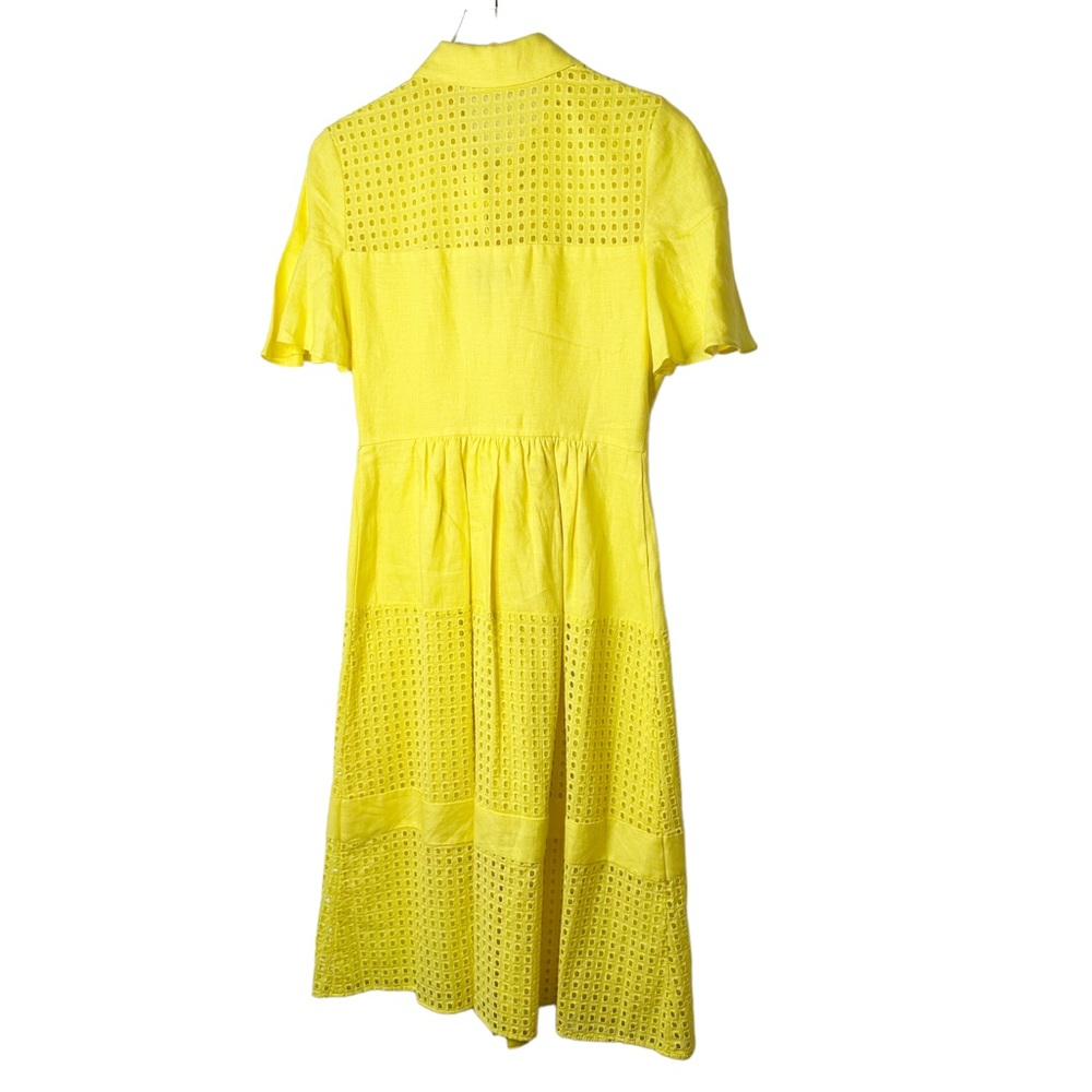 Belle Badgley Mischka Dailey Eyelet Linen Shirt Dress in Yellow
Size 4 - Picture 7 of 10